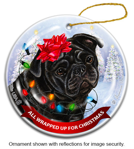 Pug All Wrapped Up Ornament