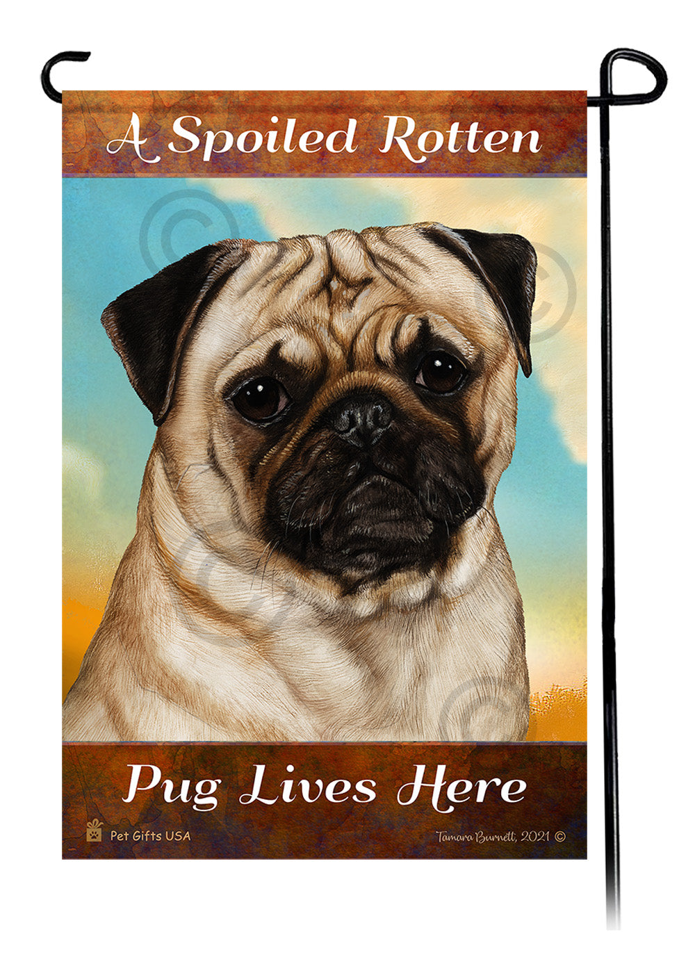 Pug Spoiled Rotten - Garden Flag