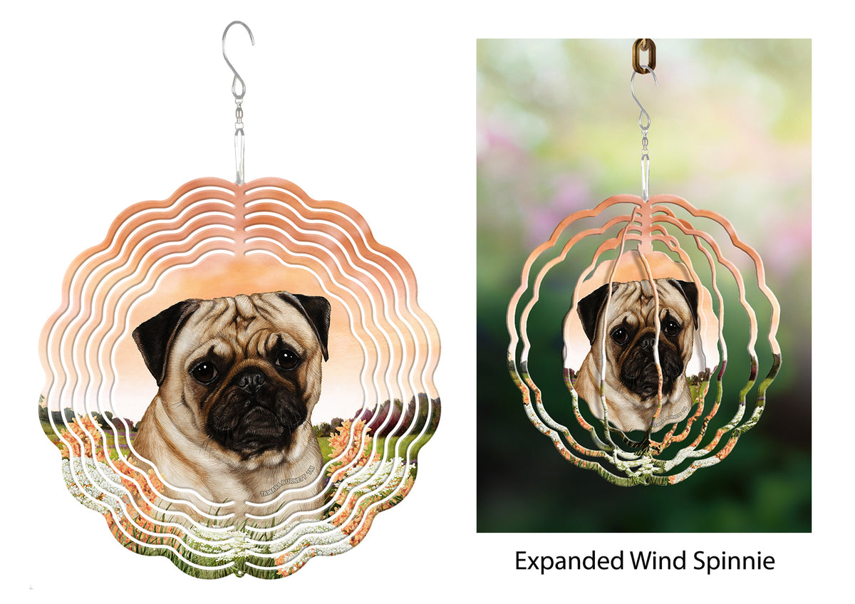 Pug Fawn Wind Spinner