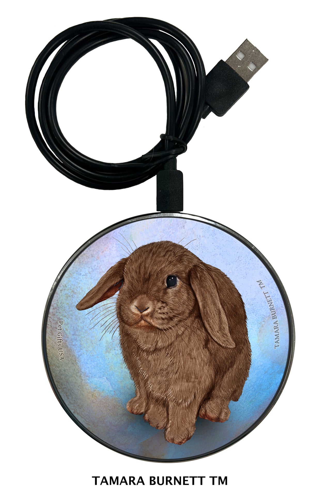 Rabbit Mini Lop Chocolate Zoomies Wireless Charger
