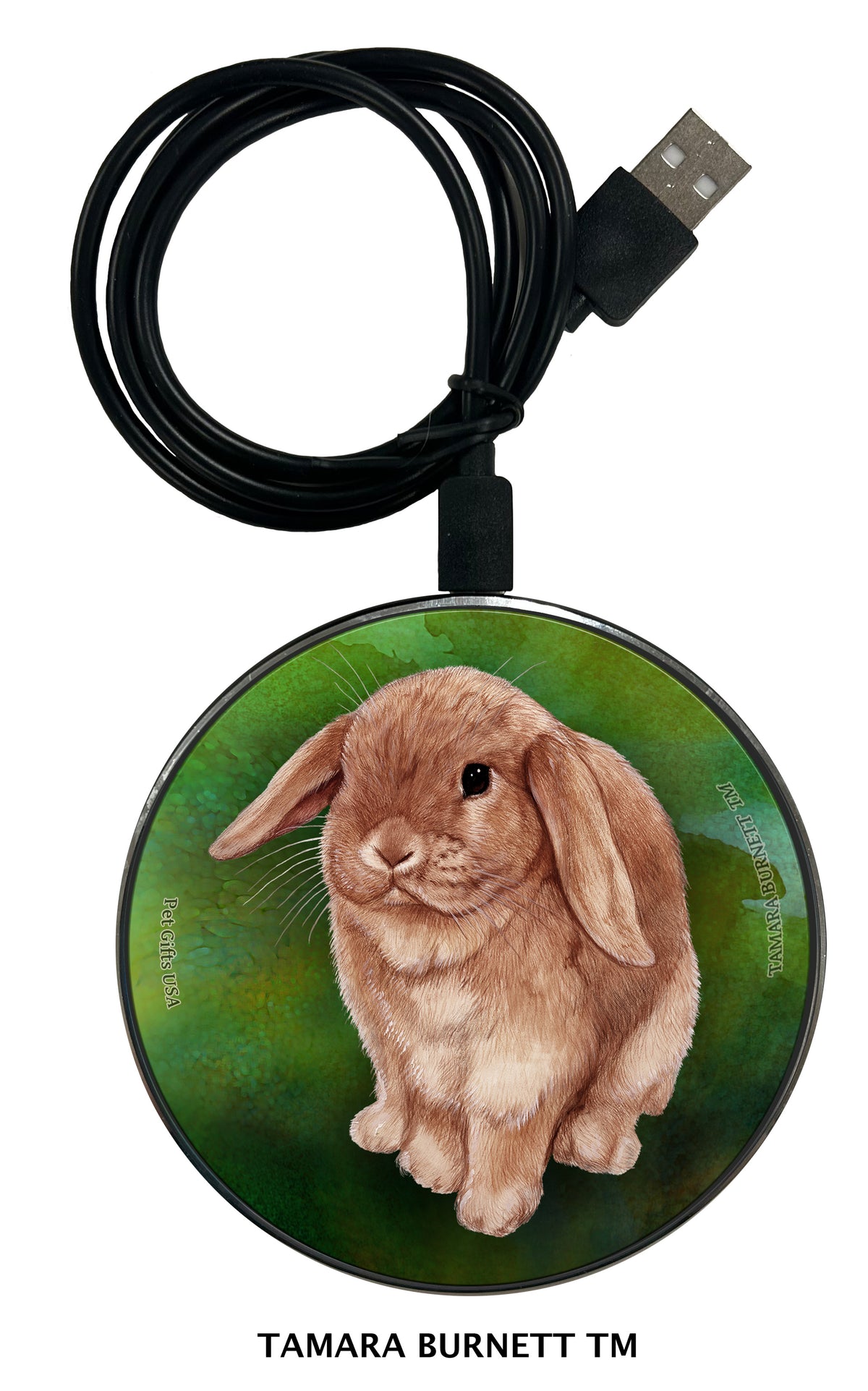 Rabbit Mini Lop Cinnamon Zoomies Wireless Charger