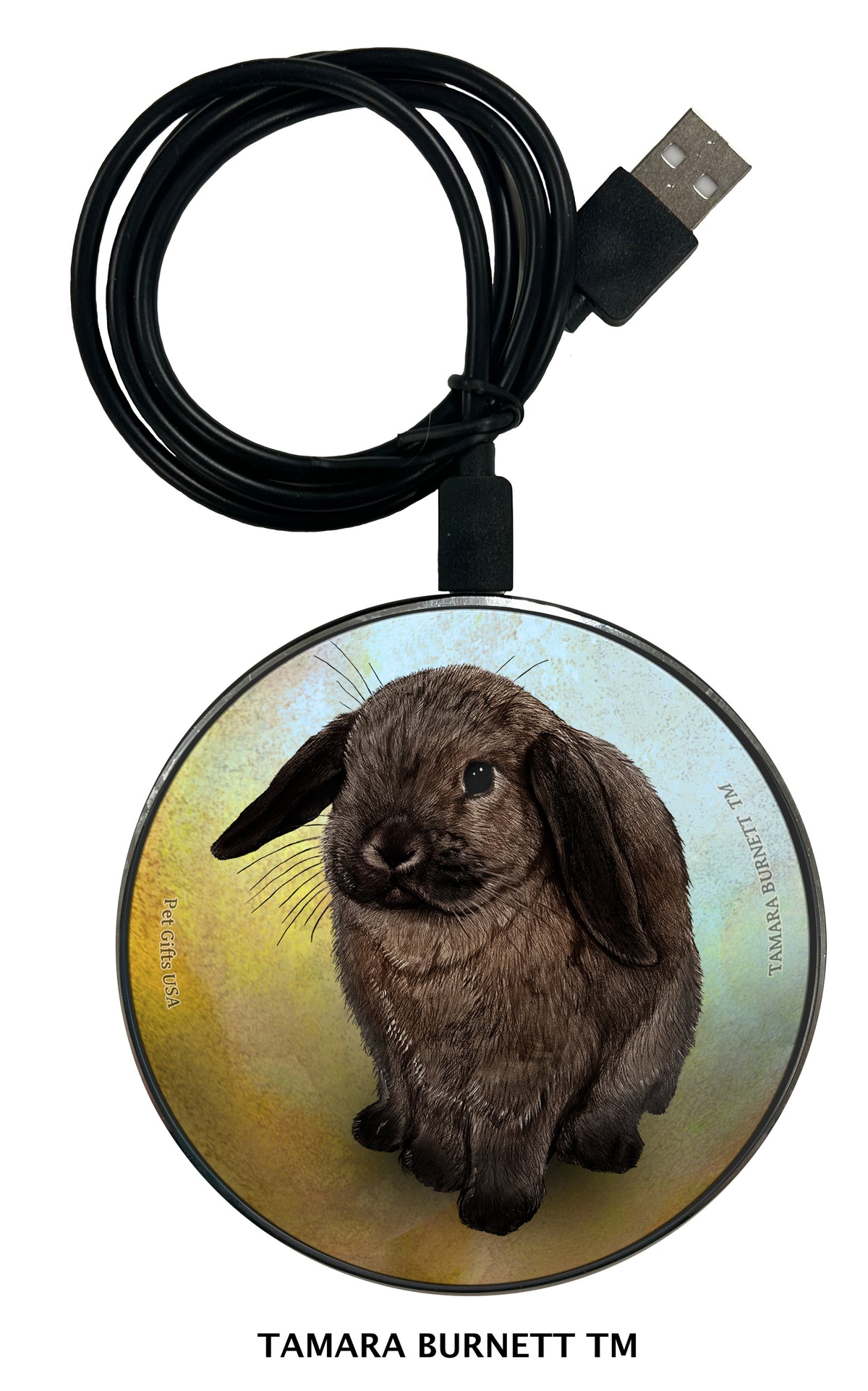 Rabbit Mini Lop Sable Zoomies Wireless Charger