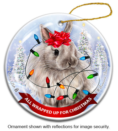 Rabbit Jersey Wooley All Wrapped Up Ornament
