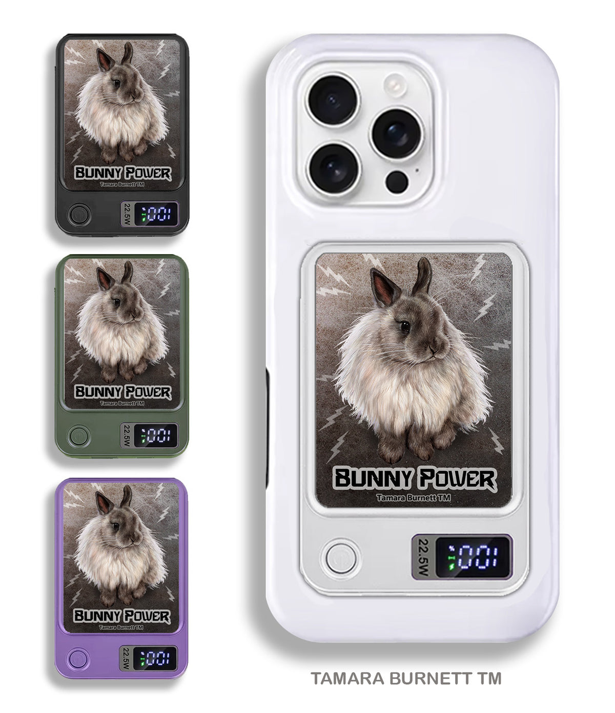 Rabbit Jersey Wooley Sable Point Phone Bank Wireless Charger
