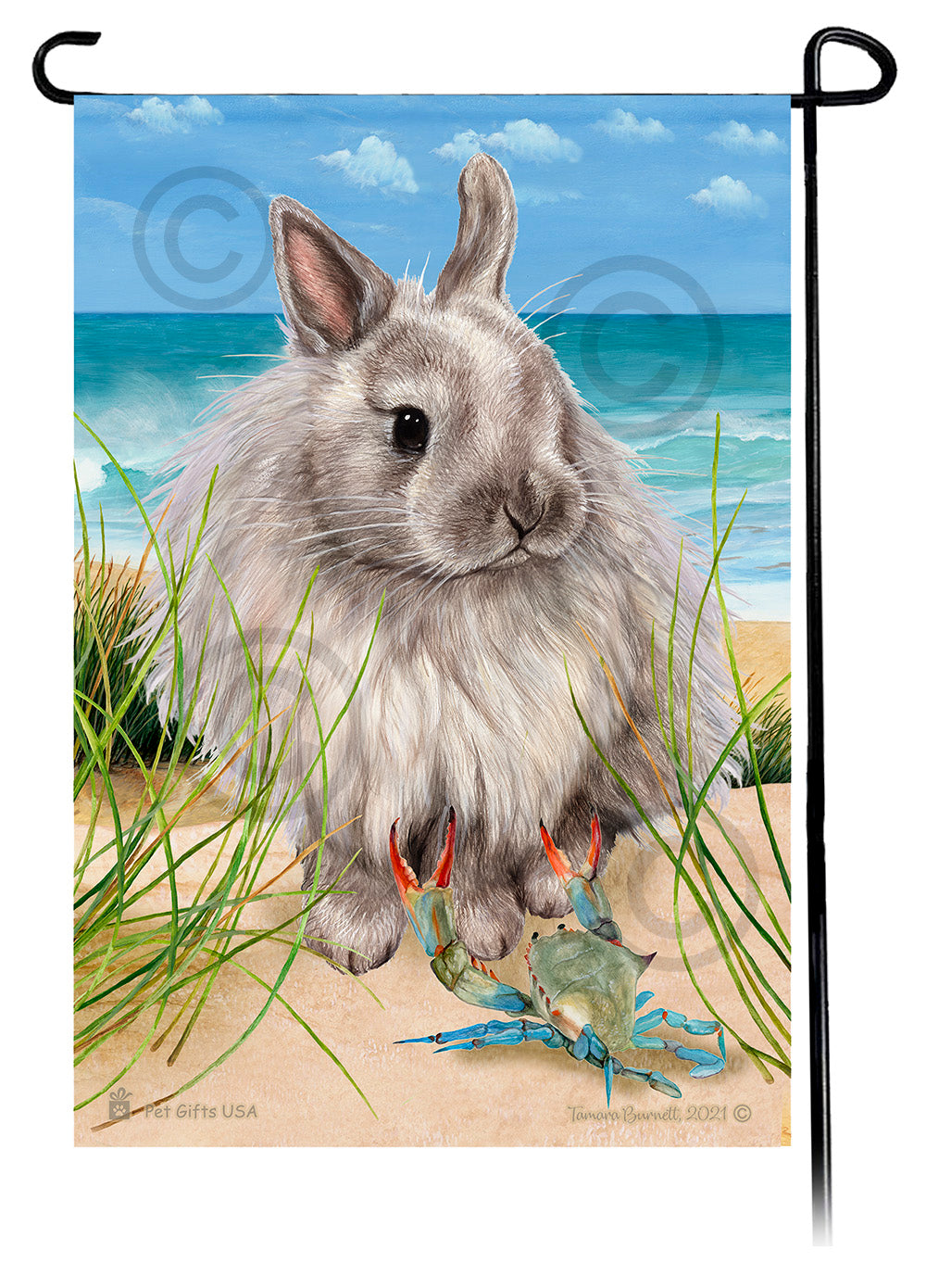 Jersey Wooley Rabbit Summer Flowers Garden Flag