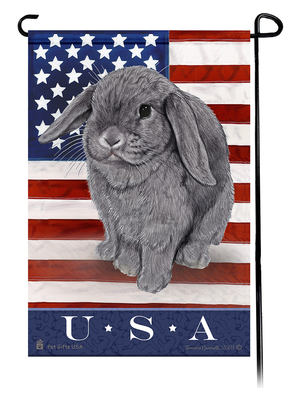 Mini Lop Rabbit True Blue Garden Flags