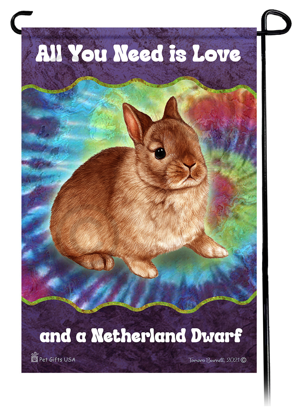 Netherland Dwarf Rabbit All You Need Is Love Garden Flags