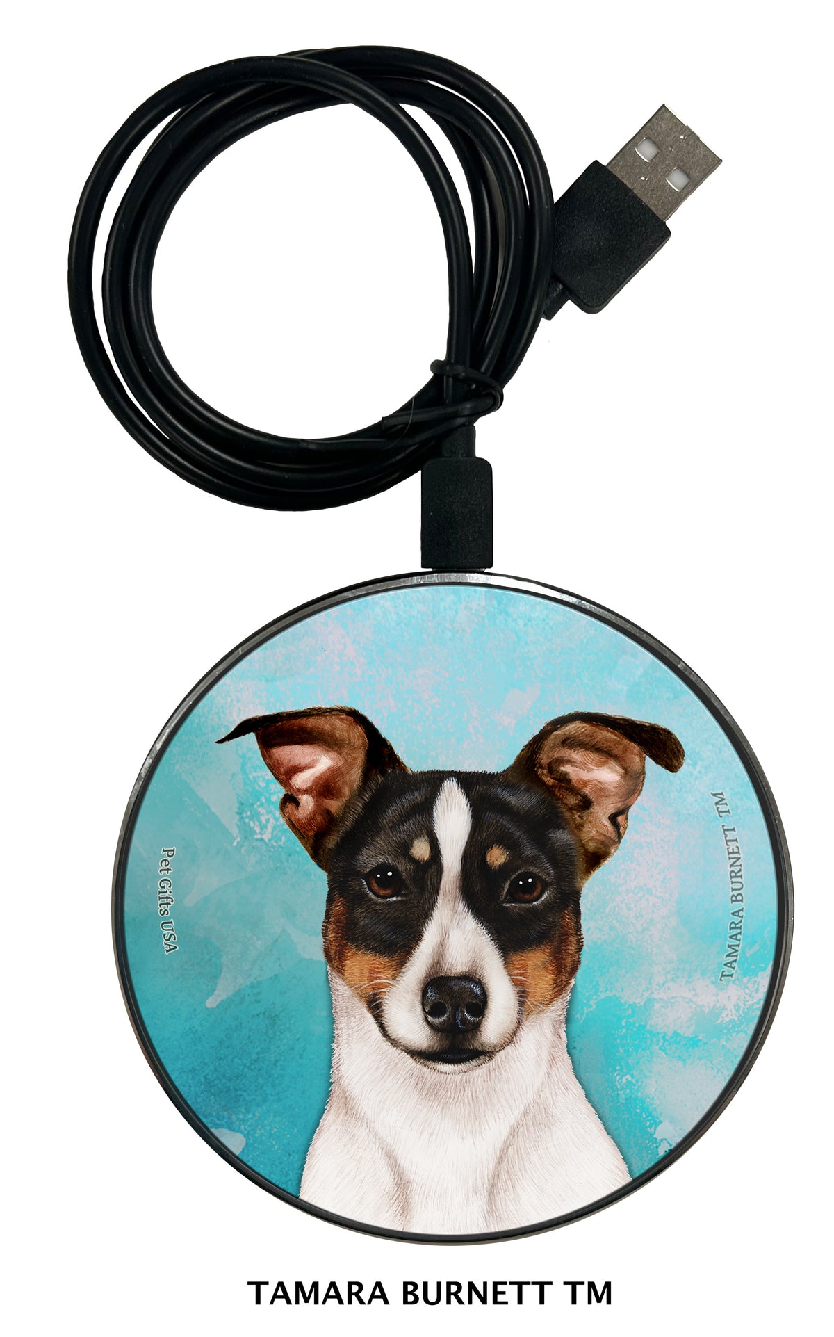 Rat Terrier Tri-Color Tipped Zoomies Wireless Charger