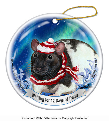 Fancy Rat Black Hooded Ornament