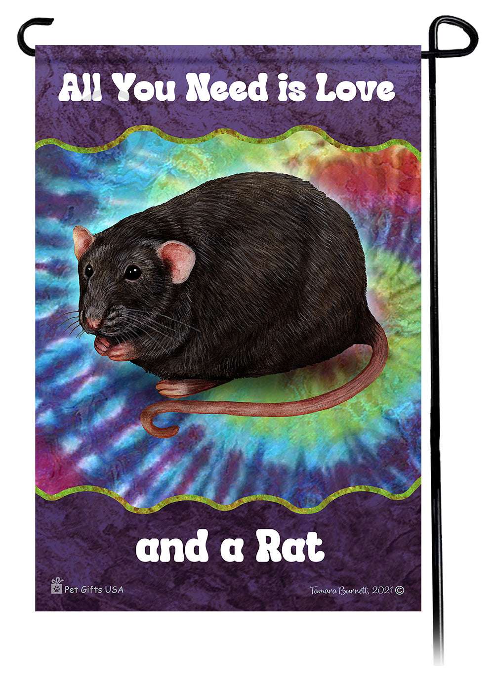 Black Rat All You Need Is Love Garden Flags
