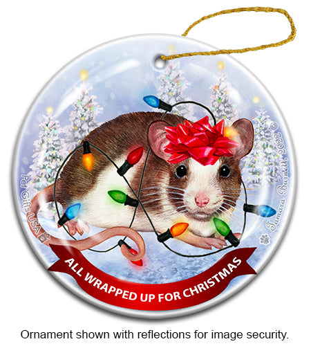Fancy Rat Fawn and White Ornament