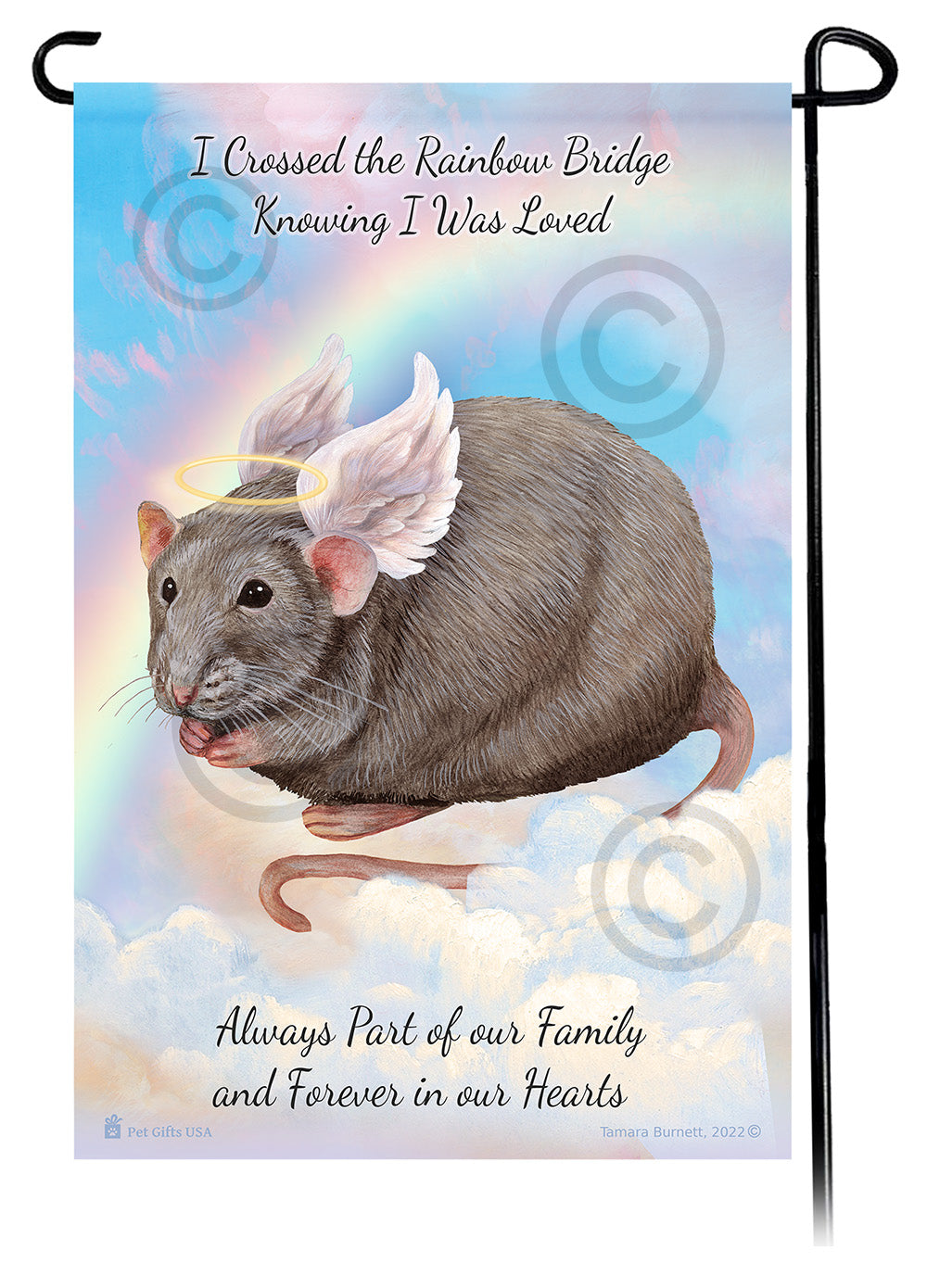 Light Grey Solid Rat Memorial - Garden Flag