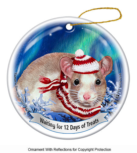 Fancy Rat Fawn and White Ornament