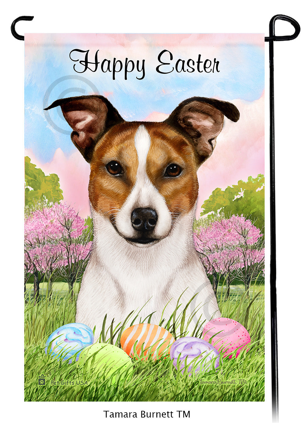 Rat Terrier Happy Easter - Garden Flag