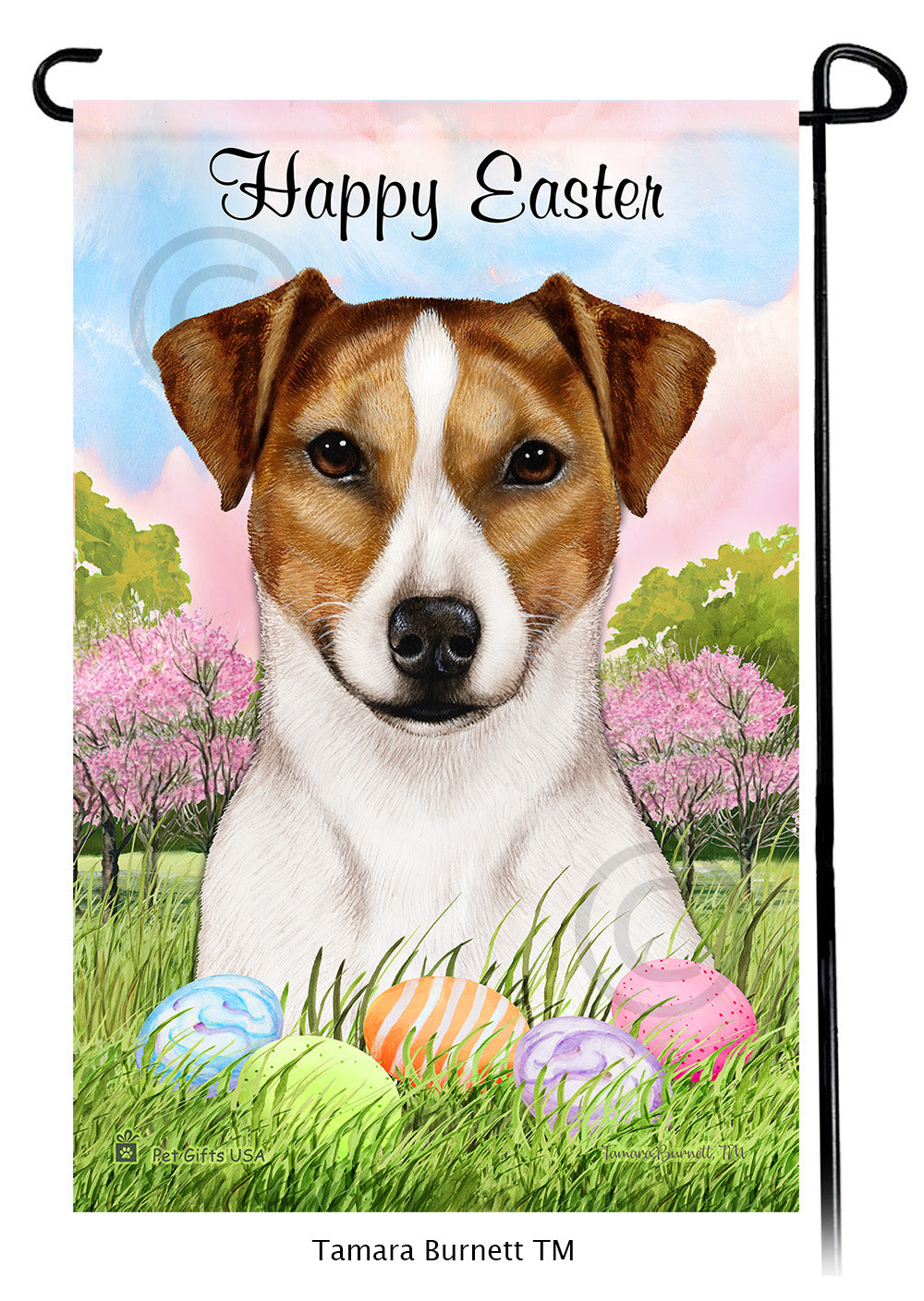 Rat Terrier Happy Easter - Garden Flag