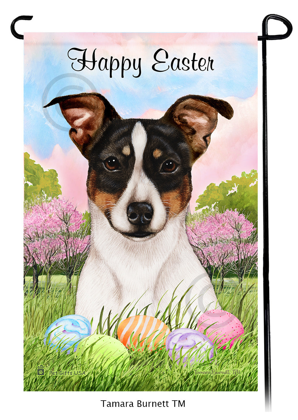 Rat Terrier Happy Easter - Garden Flag