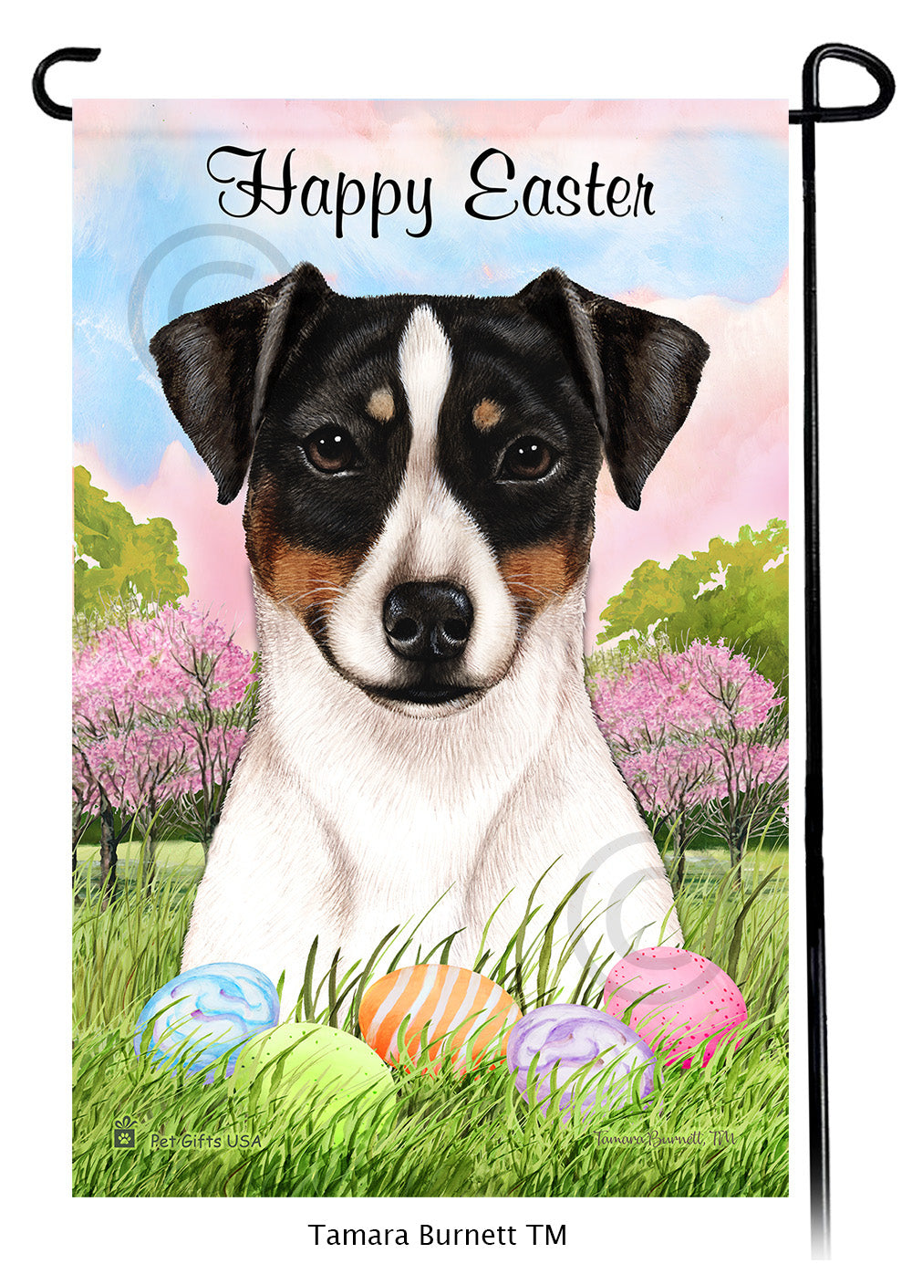 Rat Terrier Happy Easter - Garden Flag