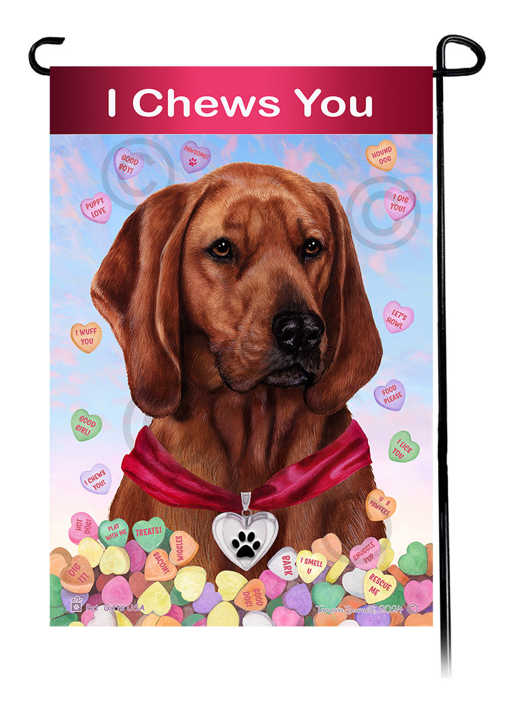 Coonhound Valentine Sweetheart - Garden Flag