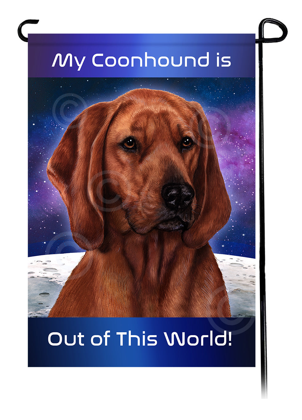 Coonhound Out Of This World - Garden Flag