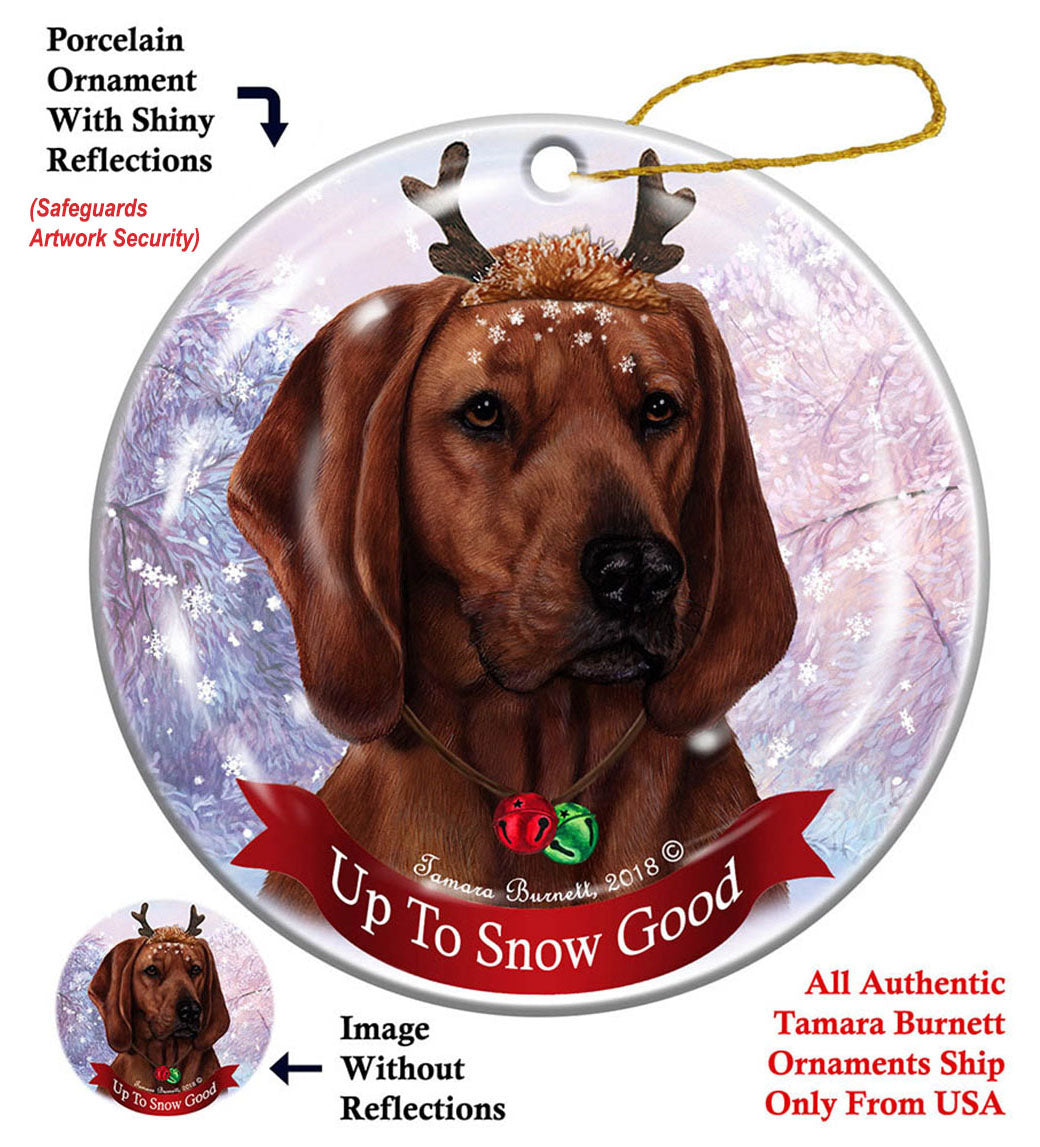Redbone Coonhound - Up To Snow Good Ornament