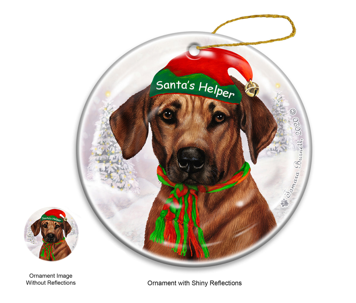 Rhodesian Ridgeback - Santa's Helper Ornament
