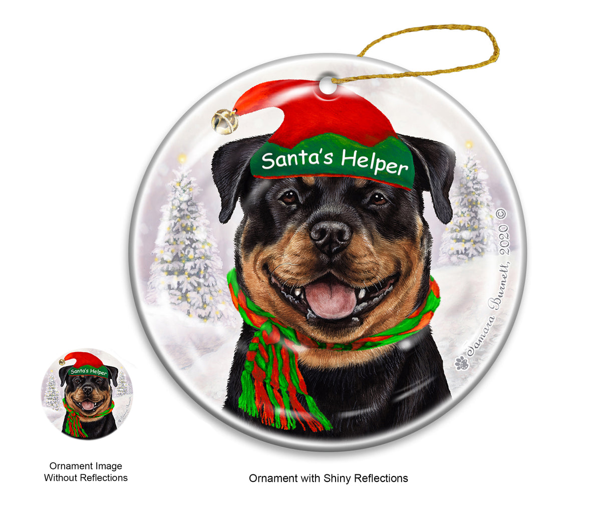 Rottweiler - Santa's Helper Ornament