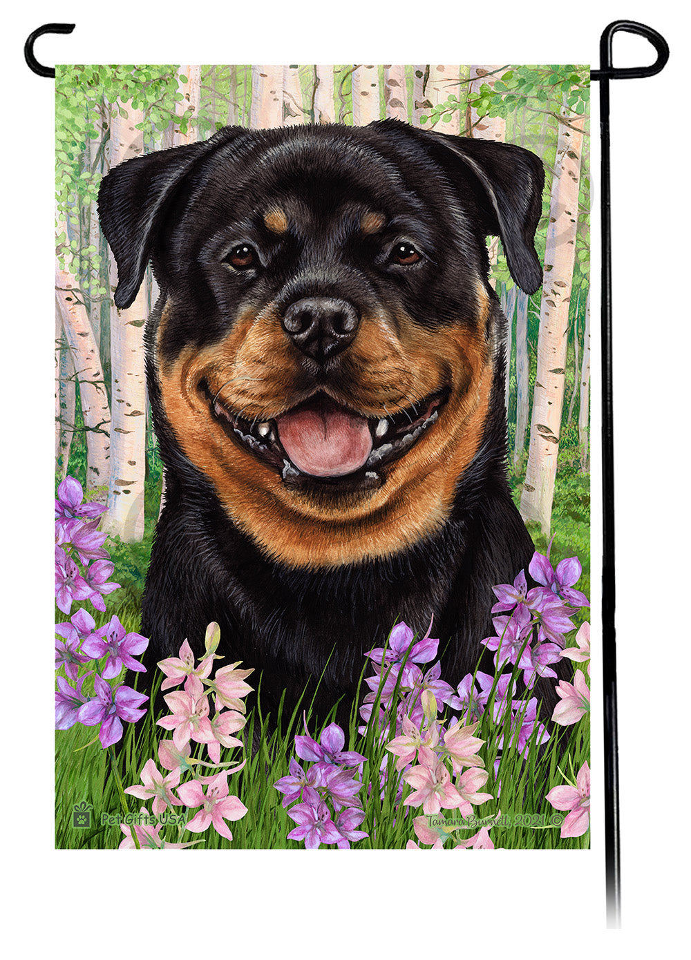 Rottweiler Spring Flowers Garden Flags
