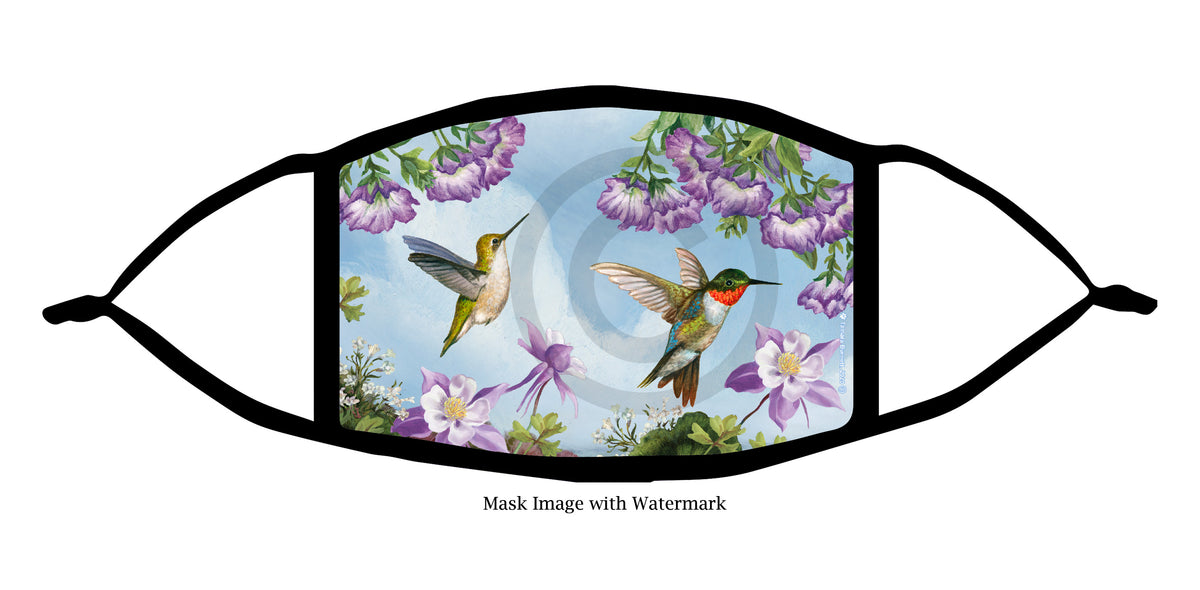 Ruby Throated Hummingbird Face Mask