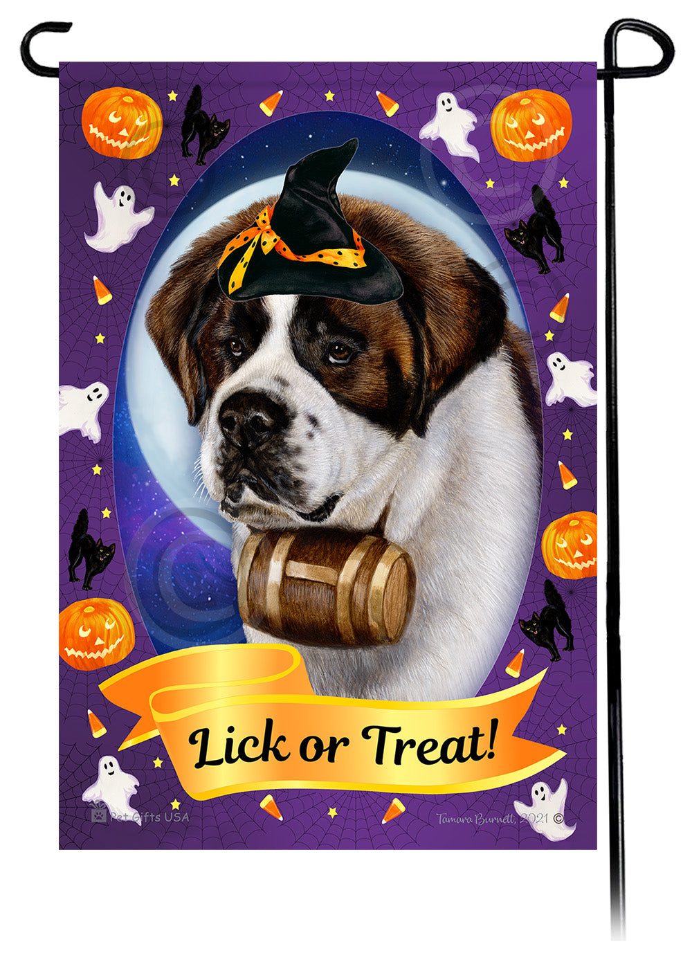St Bernard Halloween Howls Garden Flags