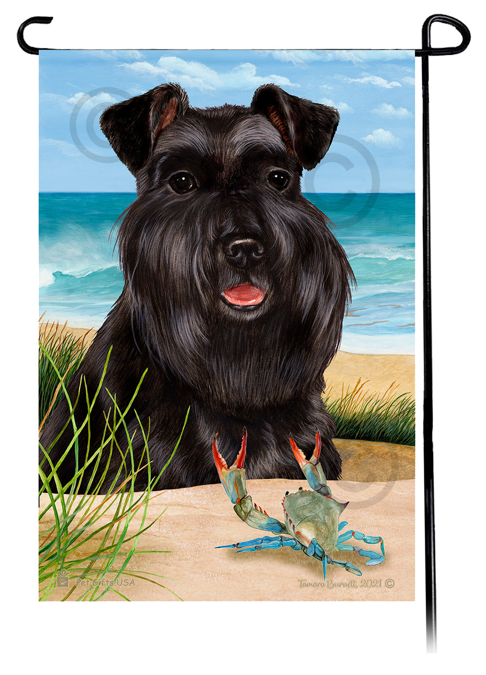 Schnauzer Summer Flowers Garden Flag