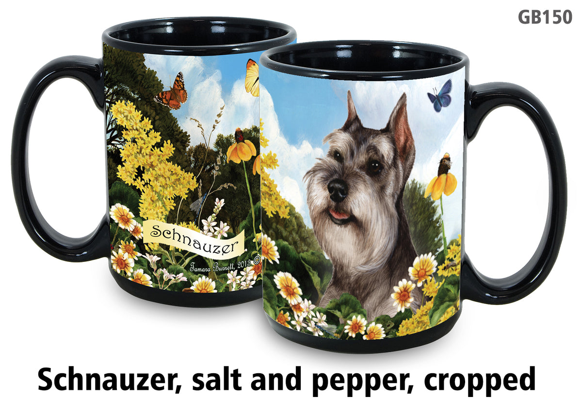 Schnauzer Grey Cropped - Garden Party Fun Mug 15 oz