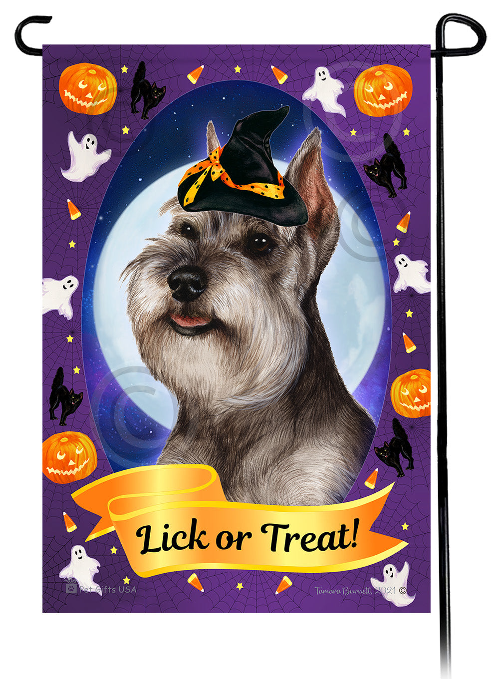 Schnauzer Halloween Howls - Garden Flag
