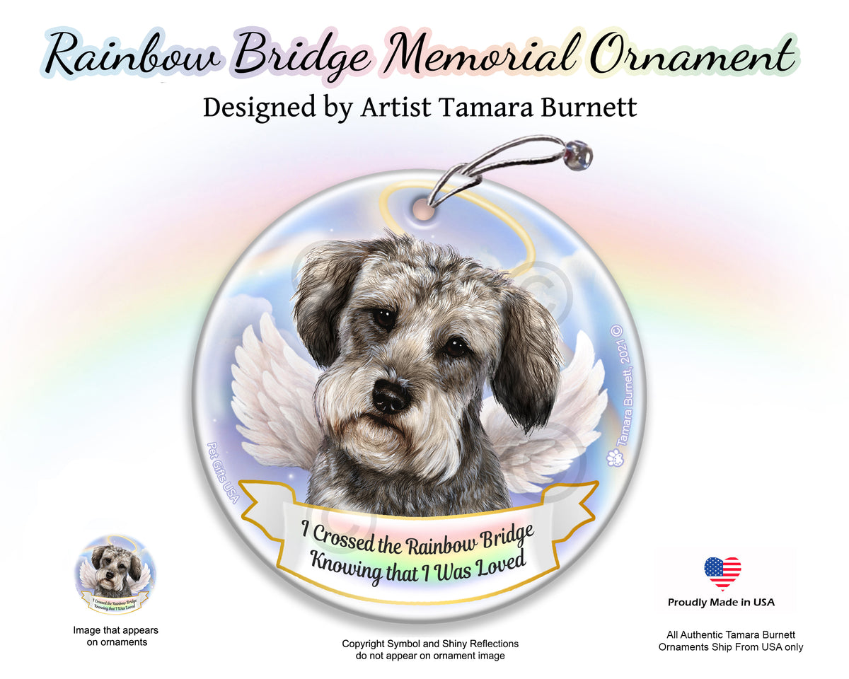 Schnoodle Grey Rainbow Bridge Memorial Ornament