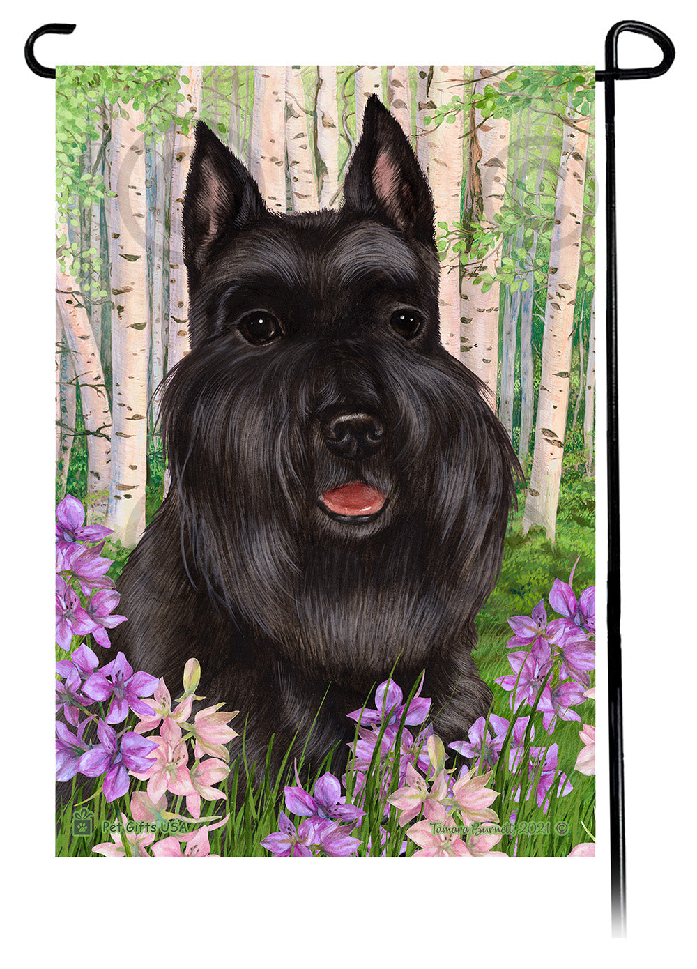 Schnauzer Spring Flowers Garden Flags
