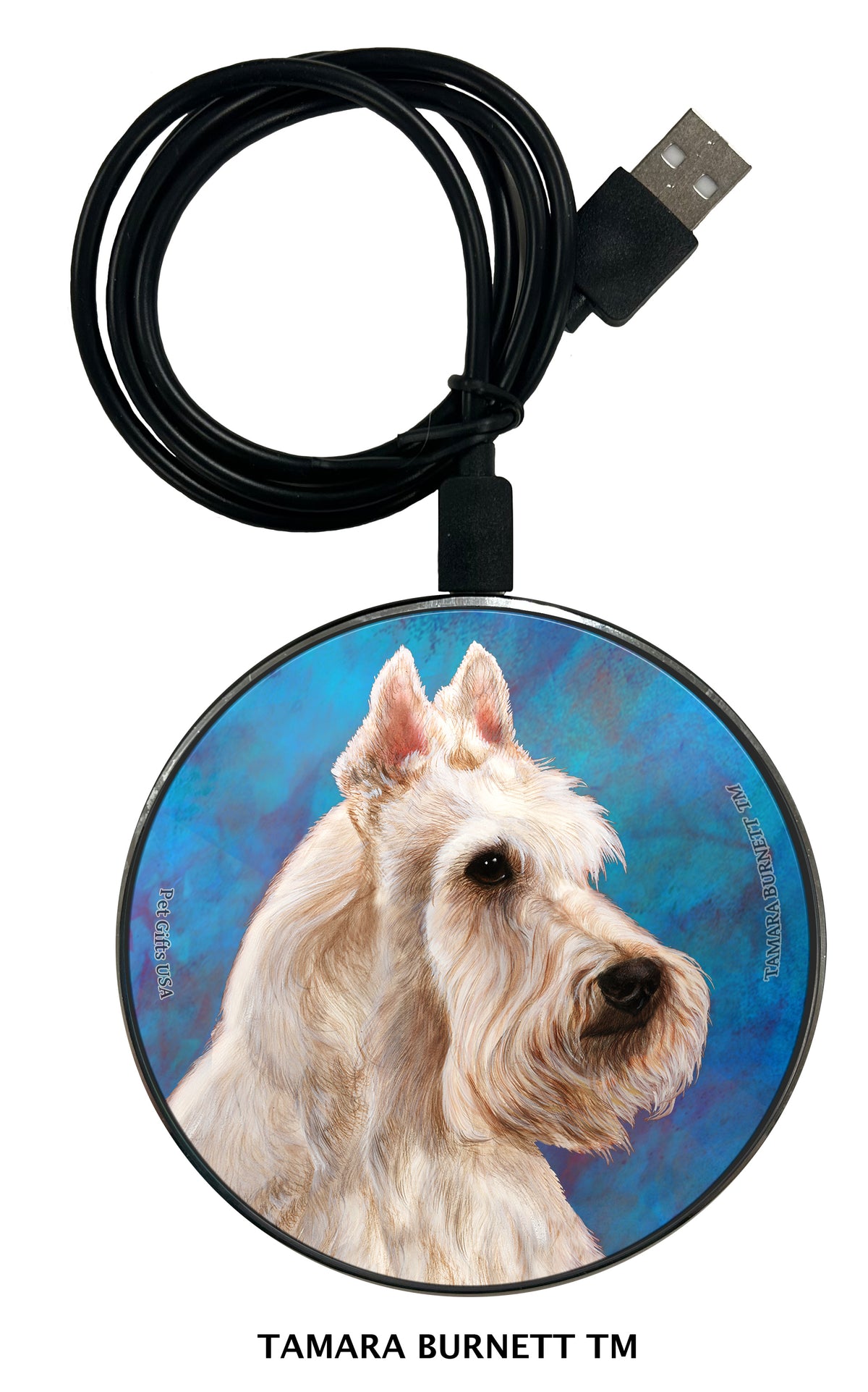Scottish Terrier Wheaten Zoomies Wireless Charger