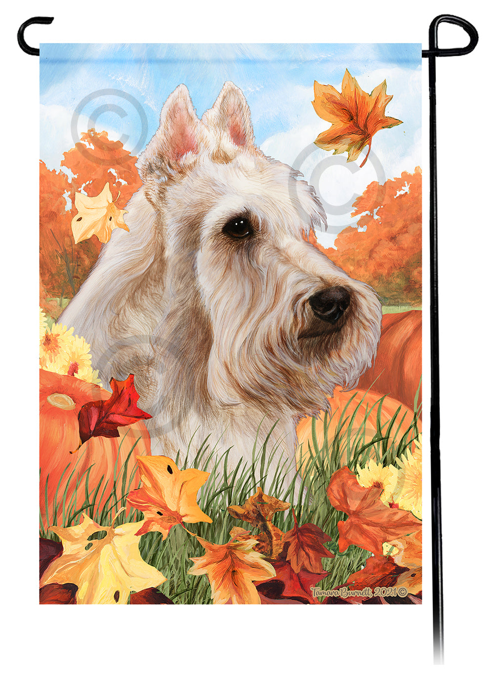 Scottish Terrier Falling Leaves - Garden Flag