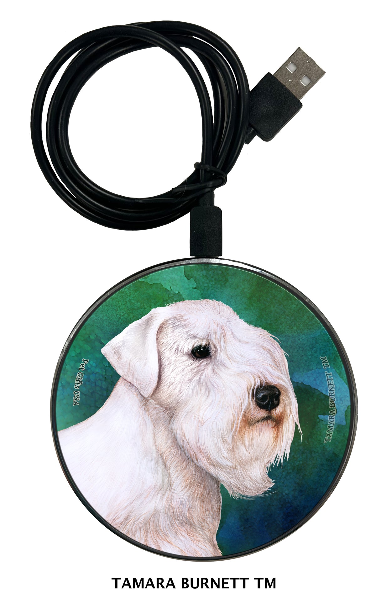 Sealyham Terrier White Zoomies Wireless Charger