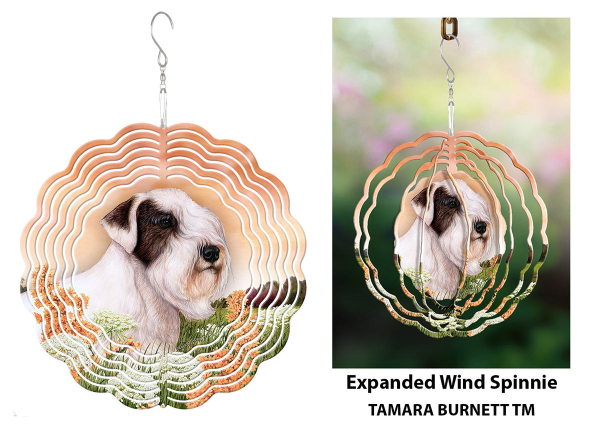 Sealyham Terrier Black and White Wind Spinner
