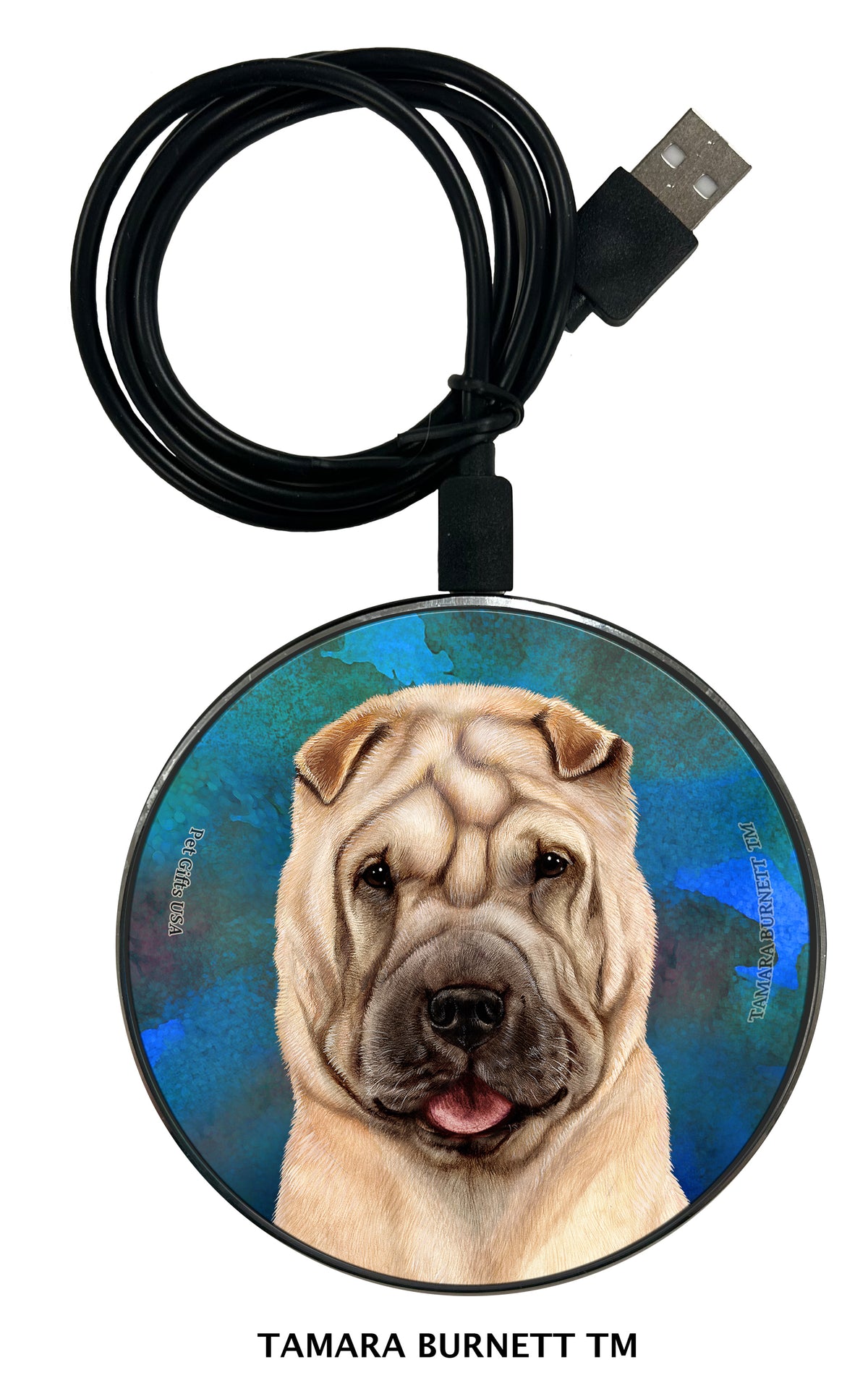 Shar Pei Cream Zoomies Wireless Charger