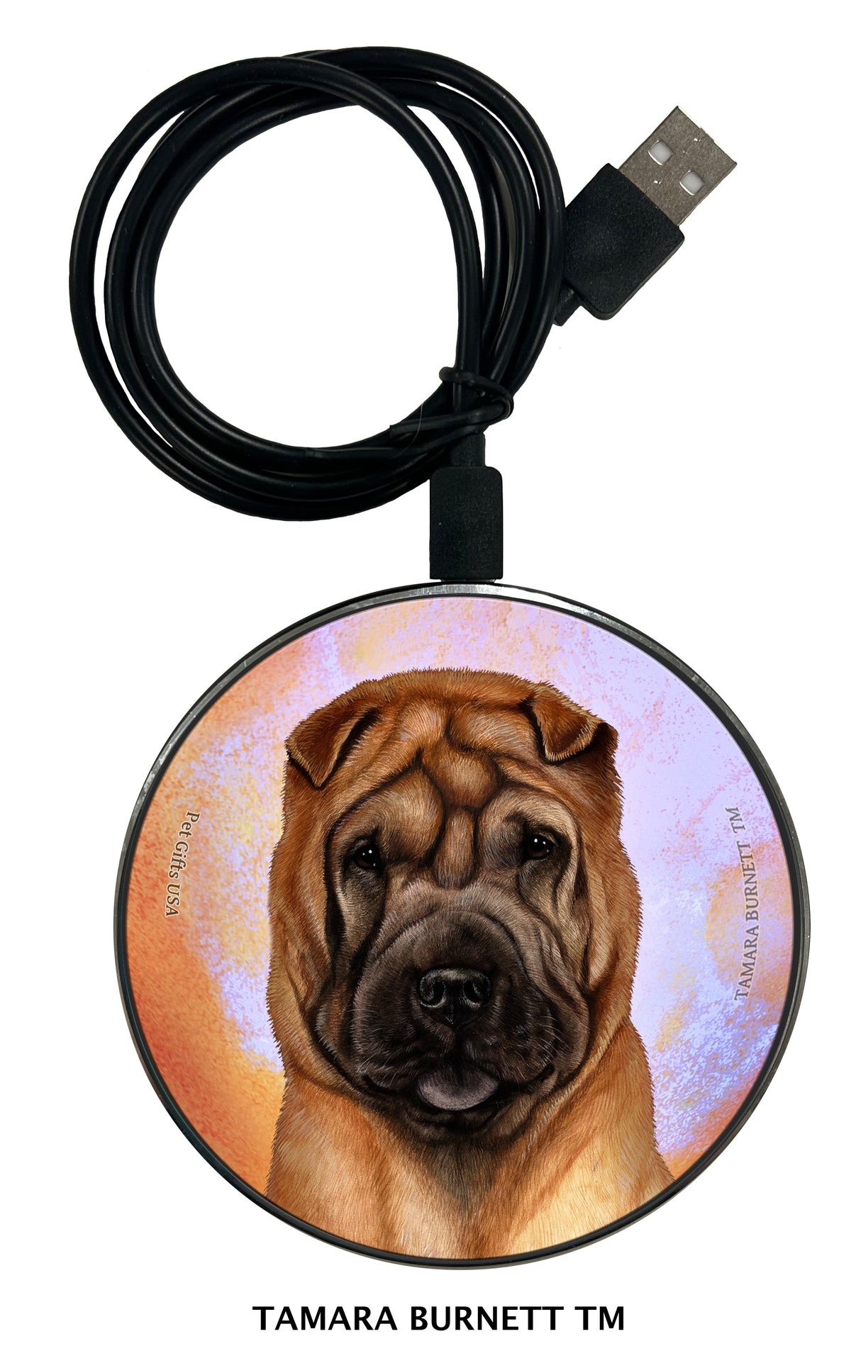 Shar Pei Fawn Zoomies Wireless Charger