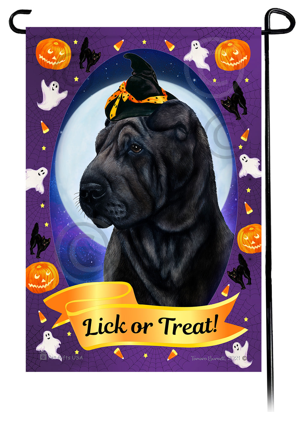 Shar Pei Halloween Howls Garden Flags