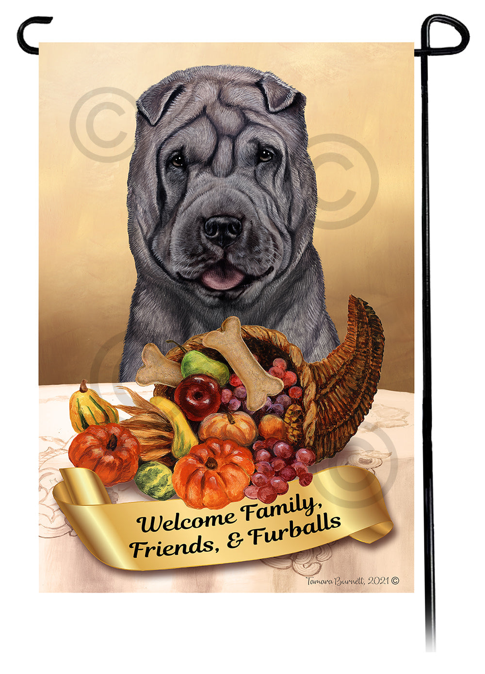 Shar Pei Thanksgiving - Garden Flag