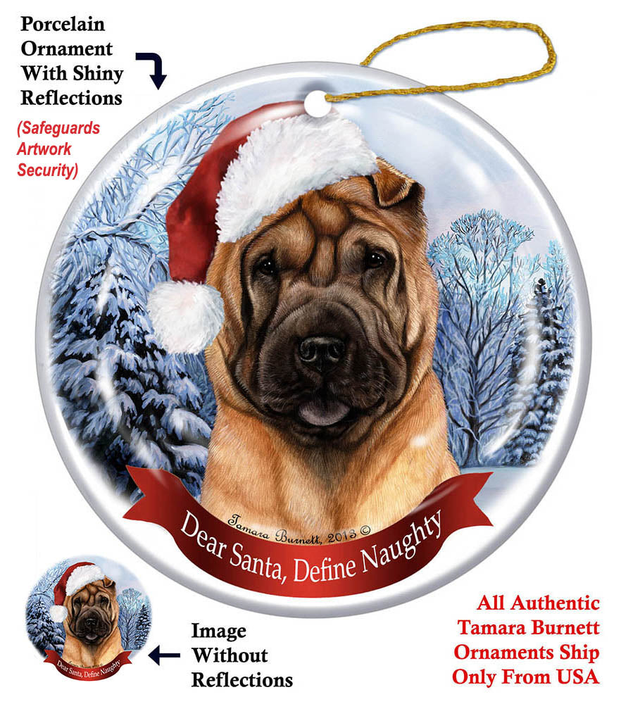 Shar Pei - Dear Santa, Define Naughty Christmas Ornament