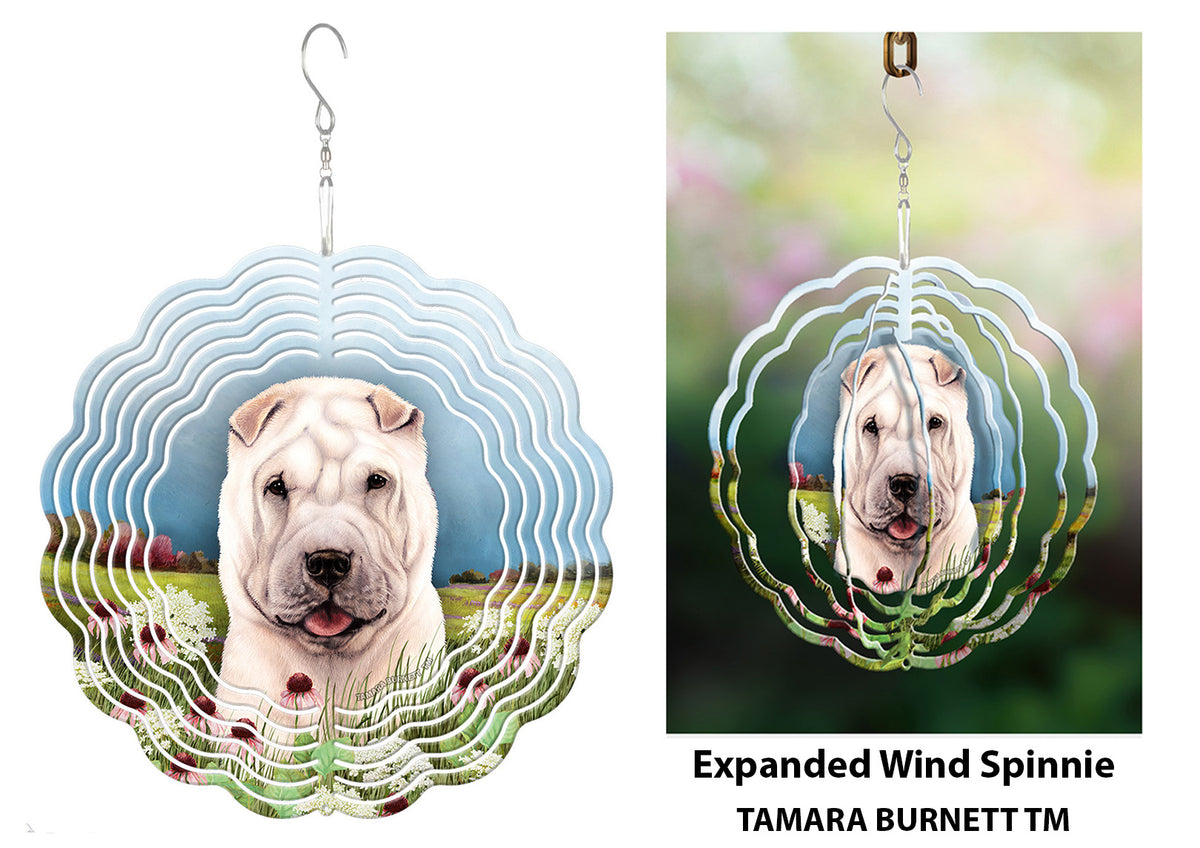 Shar Pei White Wind Spinner
