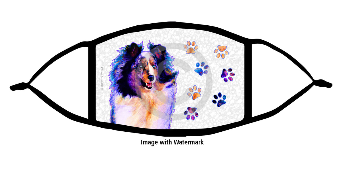 Sheltie (Blue Merle) Face Mask