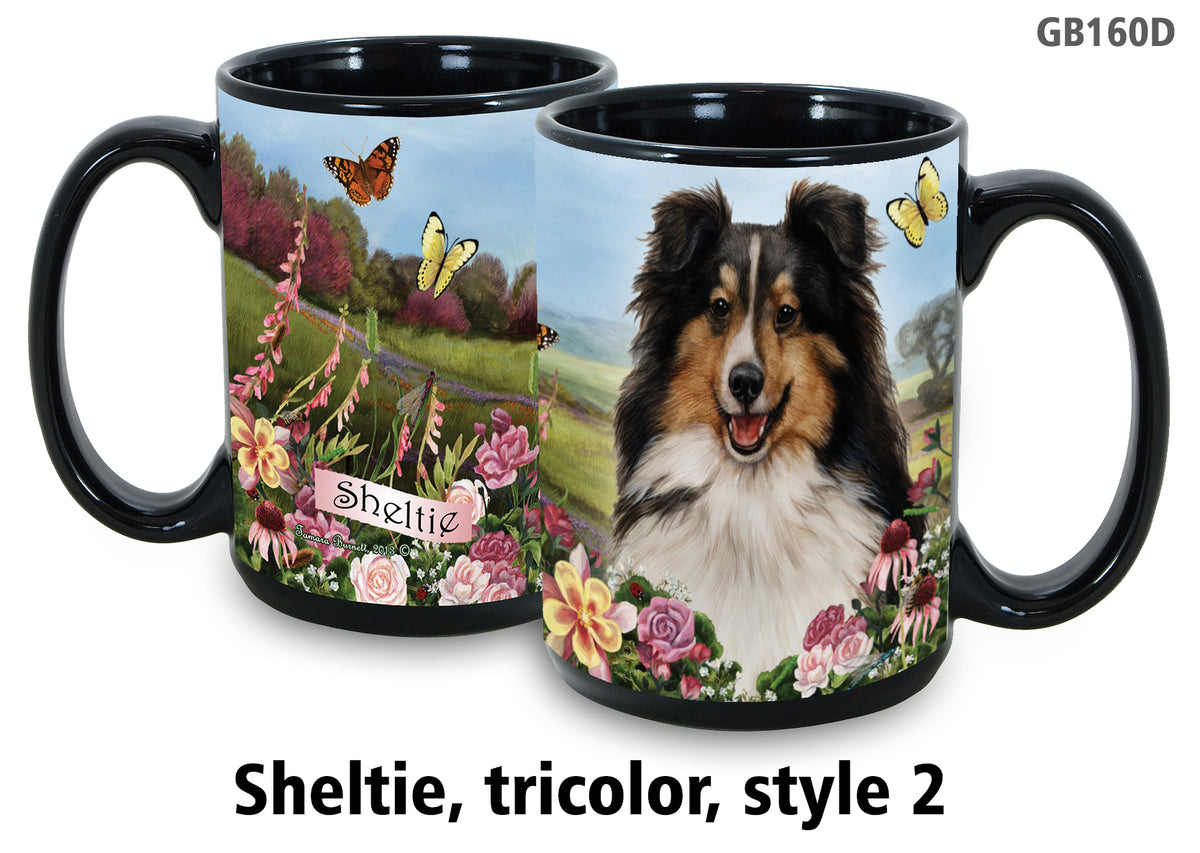 Sheltie Tri Color - Garden Party Fun Mug 15 oz