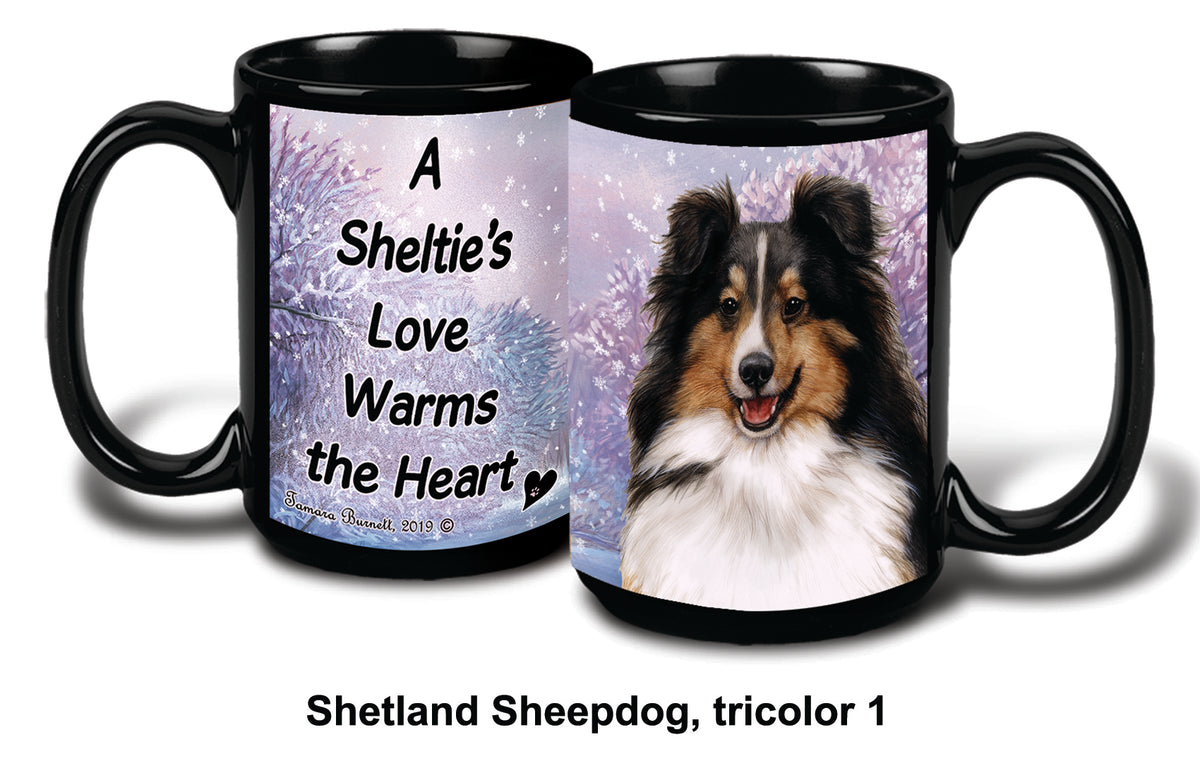 Sheltie Tri Winter Mug 15 oz