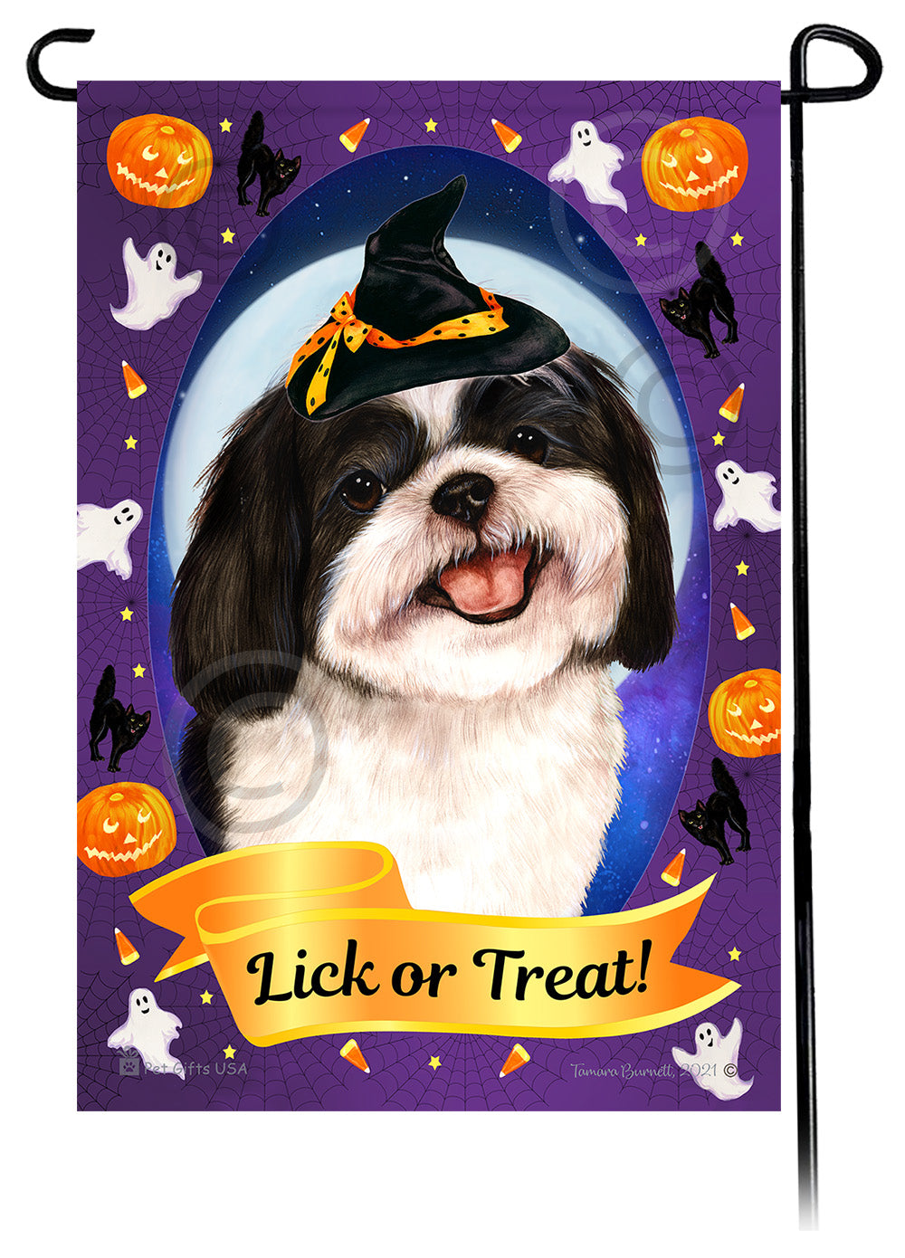 Shih Tzu Halloween Howls Garden Flags