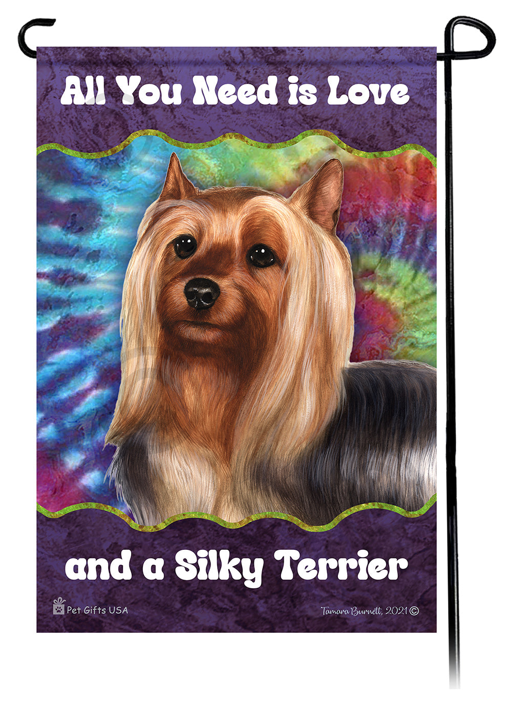 Silky Terrier All You Need Is Love Garden Flags