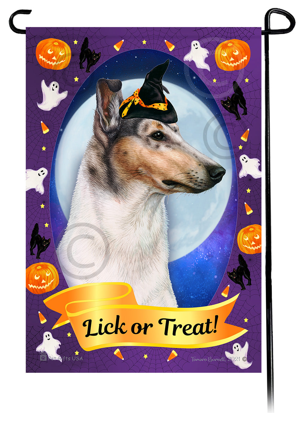 Smooth Collie Halloween Howls Garden Flags